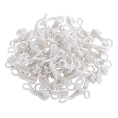 Best Deal for Veemoon 50pcs White Curtains Plastic Hooks for Hanging