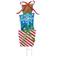 Algopix Similar Product 16 - Metal Stack of Presents Lawn Stake by