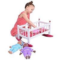 Algopix Similar Product 5 - Wooden Baby Doll Rocking Cradle  Fits