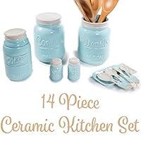 Algopix Similar Product 17 - Mason Jar Kitchen Utensil Set 