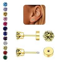 Algopix Similar Product 20 - Hypoallergenic Birthstone Stud Earrings