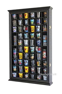 Best Deal for 56 Shot Glass Display Case Holder Cabinet Rack Wall Shadow