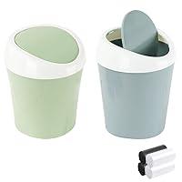 Algopix Similar Product 9 - SITAKE 2 Pcs Plastic Mini Wastebasket