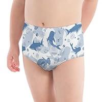 Algopix Similar Product 17 - Whale And White Shark Girls Underwear