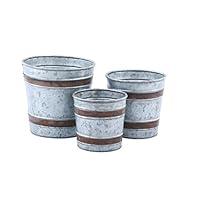 Algopix Similar Product 6 - Benzara Vintage Style Galvanized Pots