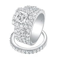 Algopix Similar Product 11 - Wuziwen 4Ct Vintage Wedding Ring Set