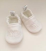 Algopix Similar Product 9 - Monogrammed White Crib ShoesBaby