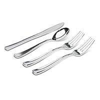 Algopix Similar Product 17 - 160 Piece Silver Plastic Cutlery Set 