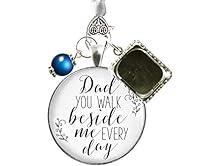 Algopix Similar Product 13 - Bridal Bouquet Charm Dad You Walk White