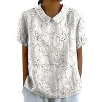 Algopix Similar Product 15 - 2024 Summer Linen Shirts for Women