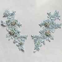 Algopix Similar Product 17 - Handsewing Beads lace Applique one Pair