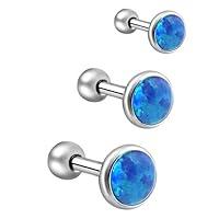 Algopix Similar Product 11 - IPINK3Pcs 316L Surgical Steel Opal Ear