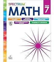 Algopix Similar Product 6 - Spectrum 7th Grade Math Workbooks Math