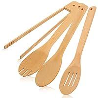 Algopix Similar Product 5 - 4PCS Wooden Bamboo Cooking Utensils 