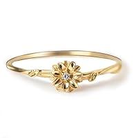 Algopix Similar Product 14 - HOLINSE Gold Birth Flower Ring with