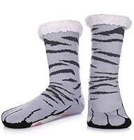 Algopix Similar Product 14 - SDBING Mens Slipper Socks with Grippers