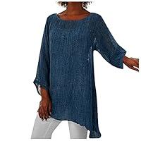 Algopix Similar Product 20 - Womens Linen Shirts 34 Ruffle Sleeve