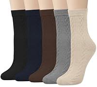 Algopix Similar Product 16 - Loritta 5 Pairs Wool Socks for Women