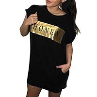 Algopix Similar Product 19 - Sttech1 Womens Casual Loose Gold