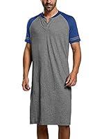 Algopix Similar Product 18 - Mens Cotton Nightshirts Raglan Short