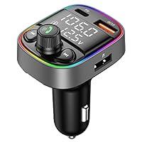 Syncwire Bluetooth 5.3 FM Transmitter Car Adapter 48W (PD 36W & 12W) [Light  Switch] [HiFi Bass Sound] [Fast Charging] Wireless Radio Music Adapter LED