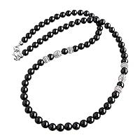 Algopix Similar Product 11 - Mens Black Onyx Necklace Made with 6mm