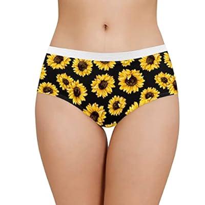 Best Deal for Allhaitong No Show Underwear For Women Sunflowers Black