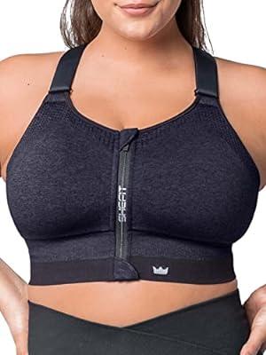 SHEFIT Women's Low-Impact Adjustable Sports Bra with Zip-Front Closure