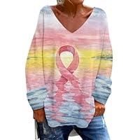 Algopix Similar Product 18 - LYKCL Women Breast Cancer Shirts Breast