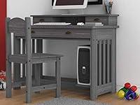 Algopix Similar Product 17 - Grey Student Desk, Hutch and Chair