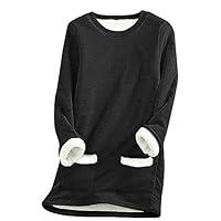 Algopix Similar Product 5 - Women Thermal Sherpa Fleece Lined Tops