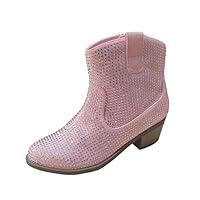 Algopix Similar Product 14 - DECIMEN Girls Cowboy boots Ankle Boots