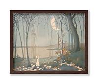 Algopix Similar Product 8 - Monem Art New Moon Poster  Retro Bunny