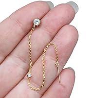 Algopix Similar Product 3 - Cubic Zirconia Threader earrings 14k