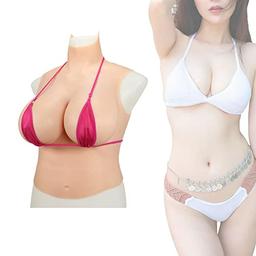 High Neck Half Body Design Fake Breasts Realistic Silicone Breasts