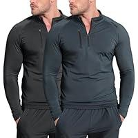 Algopix Similar Product 11 - BROKIG Mens Dualzip Gym Workout 14 Zip