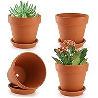 Algopix Similar Product 19 - Suwimut 4 Pack Terracotta Plant Pots