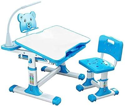 BALANBO Kids Table Kids Desk and Chair Set with Drawer and Bookshelf Wooden  Children's Media Desk Student's Study Computer Workstation and Writing