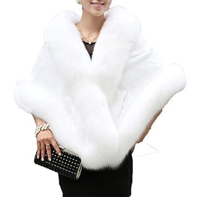 Best Deal for Caracilia Faux Fur Wrap Cape Shawl for Women Wedding Dress