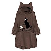 Algopix Similar Product 13 - FEDULK Womens Cat Ear Hoodie Sweatshirt
