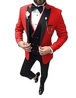 Algopix Similar Product 7 - SHUZHXLZANGY Men Suit Red and Black