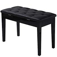 Algopix Similar Product 14 - Giantex Black Ebony Wood Leather Double