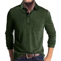 Algopix Similar Product 9 - PICKLION Mens Long Sleeve Polo Shirts