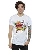 Algopix Similar Product 19 - Guns N Roses Mens Heart Skull TShirt