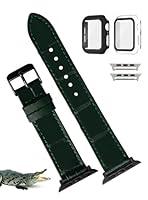 Algopix Similar Product 7 - Green Flat Crocodile Leather Band