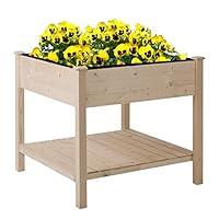 Algopix Similar Product 8 - Outsunny Wood Raised Garden Bed with
