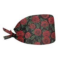 Algopix Similar Product 10 - Babrukda Vintage Rose Red Print Hats