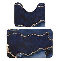 Algopix Similar Product 7 - Jinoarob Bathroom Rugs Set 2 Piece Navy