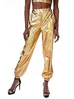 Algopix Similar Product 8 - Zaxicht Womens Metallic Shiny Jogger
