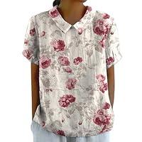 Algopix Similar Product 7 - 2024 Summer Linen Shirts for Women